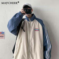 MAYCHEER   เสื้อแจ๊กเก็ตเสื้อแจ็คเก็ตสินค้าอเนกประสงค์ของผู้ชายเสื้อกันหนาวแบบสวมหัวหลวม