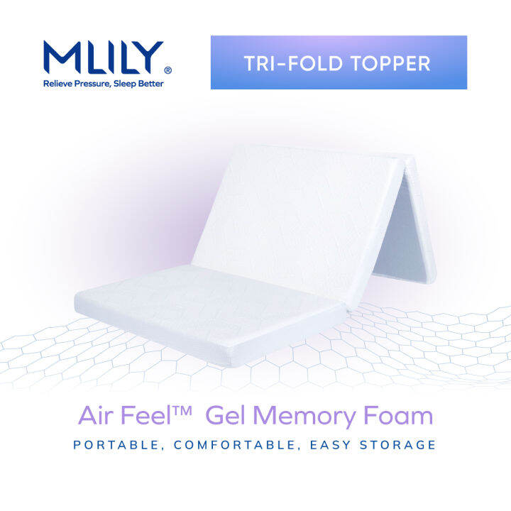 MLILY AirFeel Foldable Mattress TriFold Cooling Gel Memory Foam