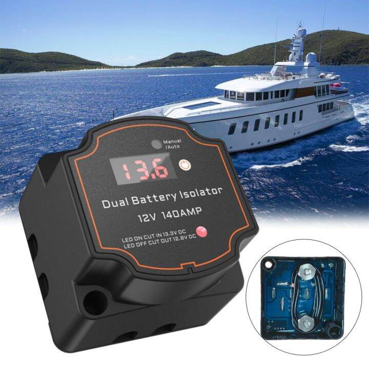 Interruttore Doppia Batteria 12V 140A Con Display E Relè VSR - Impermeabile IP67 Per Auto, Yacht, Camper, ATV, UTV