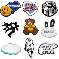 Cute Fashion Towel Cartoon Embroidery Sewing Bear Love Owl Cloud Clothing Badge Stripe DIY Childrens T-shirt Backpack Fashion Brooches Pins