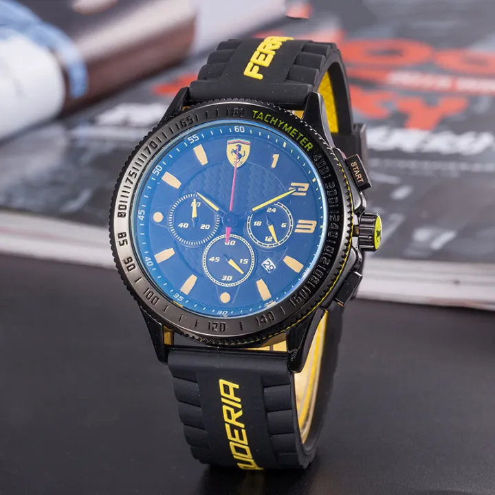 Ferrari watch for men automatic waterproof multifunction watch men's Chronograph calendar