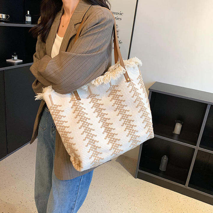 shopping-bag-tote-commuting-bag-women-handbag-travel-bag-shoulder-woven-tote-simple-tote-large-capacity-handbag