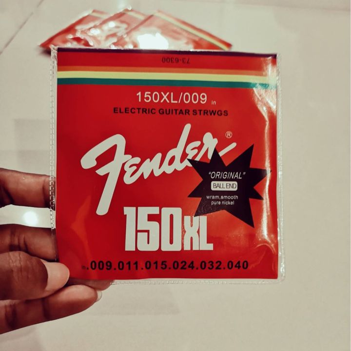 hot-สินค้าขายดีมากๆๆๆ-สายกีตาร์ไฟฟ้าชุดสตริง-1-6-สตริง-009-040-fender-ซองสีแดง