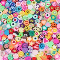 【CW】✹❁✖  20pcs Fruit Smile Polymer Clay Beads Loose Spacer Round Jewelry Making Diy Necklace Accessory