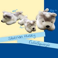 ตุ๊กตาหมาไซบีเรียนฮัสกี้  (แบบลืมตา ผ้าขน)  Siberian Husky Dog (Fur Opened eyes) Stuffed Animal