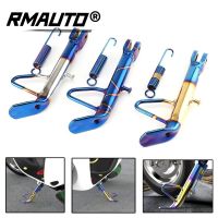 ▤✺✹ Motorcycle Stainless Steel Side Stand Kickstand Bluing Colorful Universal for Harley Piaggio Honda Hyosung Scooter Accessories