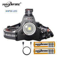 Haixnfire HP36 Xhp50 LED ไฟหน้าตกปลาไฟหน้า5000 Lumen โคมไฟซูมได้กันน้ำหัวไฟฉายโคมไฟหัว