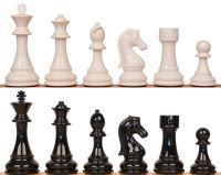ตัวหมากรุกสากลอะคริลิค(สีขาวดำ) 4 1/4 Kings Knight Series Resin Chess Set with Black &amp; Ivory Pieces
