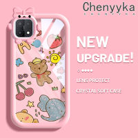 เคส Chenyyka สำหรับ OPPO เคส A15 A15s A35 4G เคสลายการ์ตูนน่ารักสัตว์สีสันสดใสน่ารักโปร่งใสกันกระแทกเคสโทรศัพท์เคสนิ่มซิลิโคนลายเลนส์กล้องถ่ายรูปมอนสเตอร์น้อยสุดสร้างสรรค์