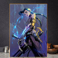 Jinx เครนโปสเตอร์อนิเมะรูปภาพผ้าใบพิมพ์ลายความละเอียดสูงไร้กรอบภาพเขียนตกแต่ง Dinding Kamar Tidur