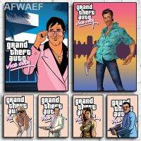 Live.gta เมืองแห่งความชั่วรายโปสเตอร์ตัวละครในเกมส่วนตัวย้อนยุคที่อาศัยอยู่ห้องนอนบาร์คาเฟ่ภาพ Hiasan Dinding Rumah ศิลปะภาพวาดผืนผ้าใบ