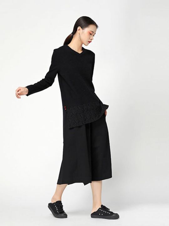 xitao-t-shirt-fashion-black-long-sleeve-tee-women-casual-t-shirt
