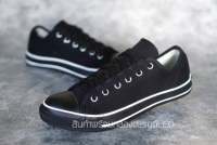 SIZE37-45 รองเท้ายี่ห้อLEO สไตส์Converse รองเท้าผ้าใบรุ่น955  สีดำแถบขาว