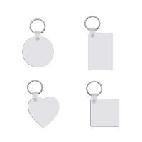 Sublimation Blank Keychain Heat Transfer DIY Double-Side Printed Keychain Double-Side Printed 4 Different Shapes Board