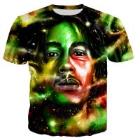 BOB Marley ใหม่แฟชั่น Cool 3D พิมพ์เสื้อยืดผู้ชายผู้หญิงฤดูร้อนสบายๆสไตล์ TShirt streetwear ขนาดใหญ่ TEE Tops