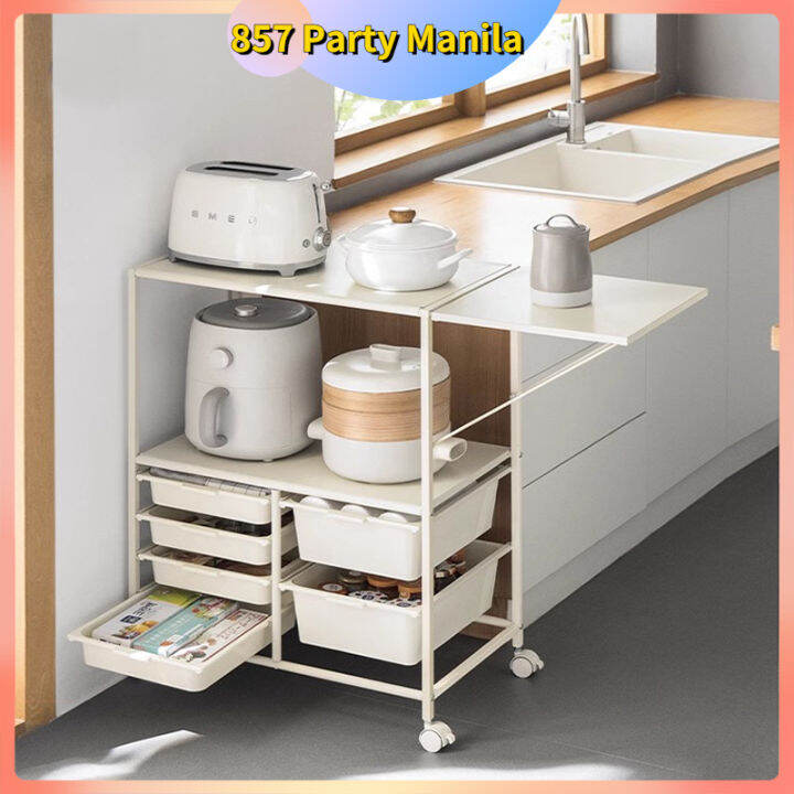 Kitchen Organizer Movable Trolley Carbon Steel Oven Rack With Wheels
