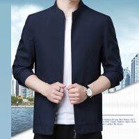 Stand Collar Loose Casual Mens Jacket Solid Color Spring Social Jackets for Men Business Office Dress Coat Male Clothing 3XL