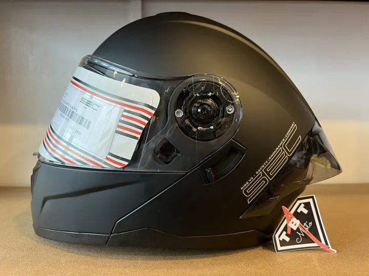 SEC Rise V2 Matte Black Modular Helmet / SEC Rise V2 ICC and DOT