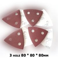 ﹊□✧ 5PCS Triangle Sandpaper Sanding Pads Sheets With 3 Holes Flocking For Grinding Abrasive Tools Mixed Grits Sander Sand Paper