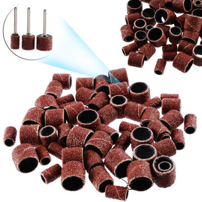 PEXELS 60Pcs ไม้ Drum Sanding Bands + 3Pcs 1/2 3/8 1/4 "Mandrels Fit Dremel เล็บเจาะ