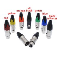 ：”{》： XLR Connector Audio Microphone Plug 3Pin Speaker Connector Male &amp; Female Color DIY Mic Connector