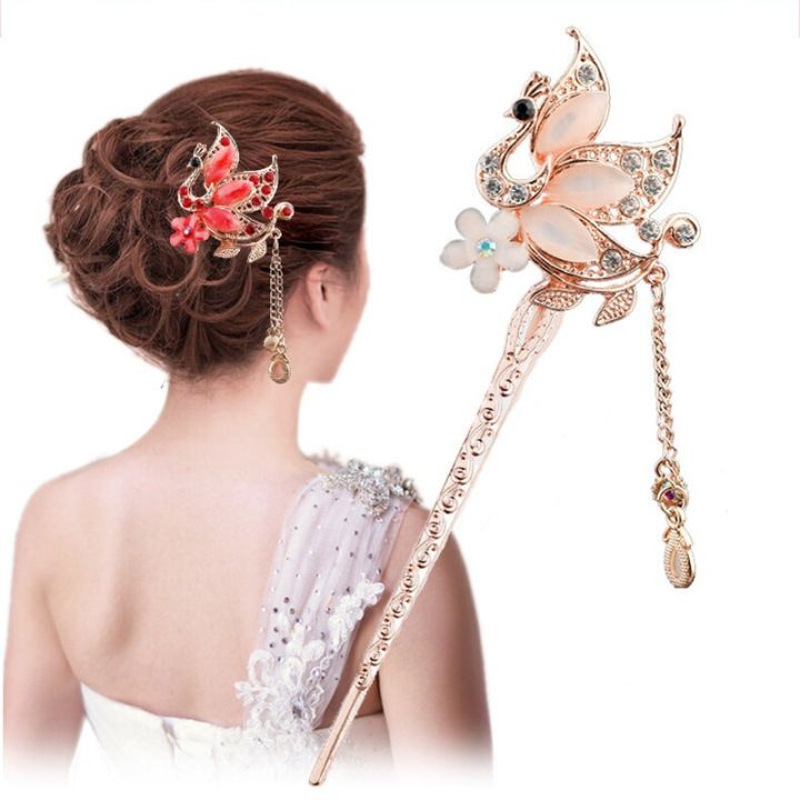 palace-wear-retro-peacock-flower-hairpin-u-shaped-hairpin-hanfu-princess-spring-clip-hair-accessories