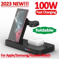 ZZOOI 100W  Wireless Charger Stand Fast Charging Dock Station For Apple Watch Samsung Huawei iPhone 14 13 12 Pro Max AirPods Earbuds