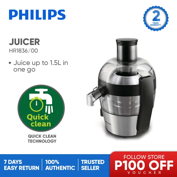 PHILIPS Juicer and Fruit Extractor [HR1836/00] 500 W, 1.5L High Juice