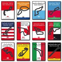 2023✥ My F1 Racetrack Posters and Prints Flag and Track Canvas Paintings Abstract Wall Art Picture for Garage Bedroom Home Decoration