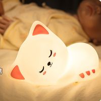 Soft Silicone LED Night Light For Children Baby Kids USB Rechargeable Warm Light Creative Cartoon Night Lamp Decorative Light Night Lights