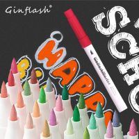 Acrylic Markers SOFT Brush DIY 48Colors Highlighter Waterproof Paint Marker Pen art set nail fabric pen