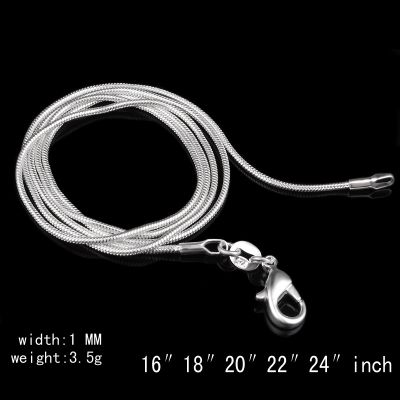 10pcslot 925 sterling silver Snake Chain Necklace Jewelry sterling silver jewelry Fashion Women Accessories 16,18,20,22,24