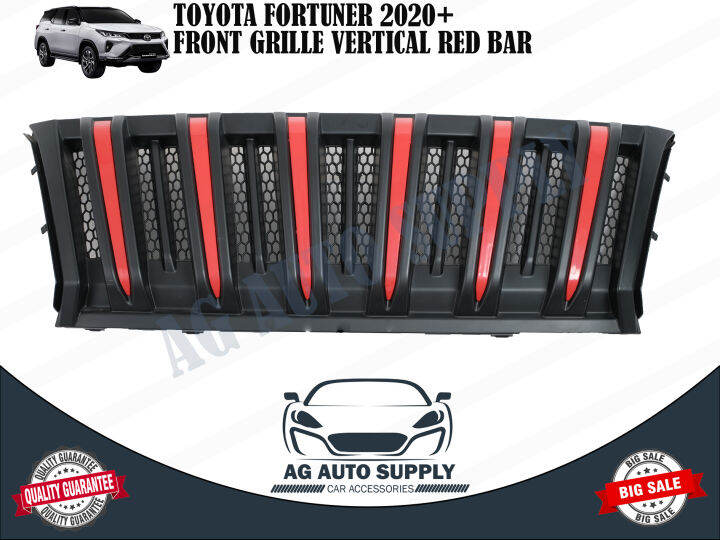 Front Grille Car Grill Guard All Black & Red For TOYOTA FORTUNER 2020