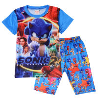 Sonic The Hedgehog เสื้อยืดกางเกงขาสั้นชุดสำหรับเด็กชายหญิงแขนสั้น Comfort กางเกงขาสั้นการ์ตูนเกาหลีอะนิเมะผ้าฝ้าย TShirt TD45