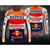 Repsol Honda MotoGP Theme Full Sublimation Jersey Shirt Long Sleeves for Riders{plenty}