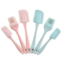 3PCS/Set Cream Scraper DIY Bread Cake Butter Spatula Mixer Oil Brush Kitchen Baking Tool Silicone Spatula Non stick Kitchen