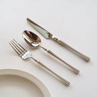 [COD] Korean ins blogger with the same waist knife and fork spoon restaurant 304 stainless steel western food tableware