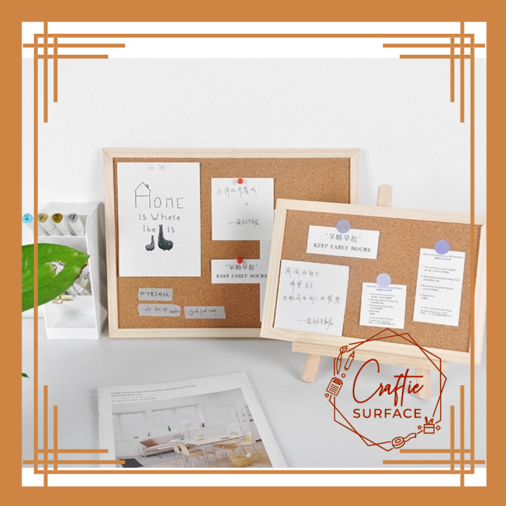 Wooden Frame Bulletin Cork Message Board Photo Wall Background Board Lazada PH
