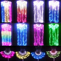 【YD】 Ruoru New Led Veil 155cm Length Belly Costumes Color Veils Hand Custumes Shows