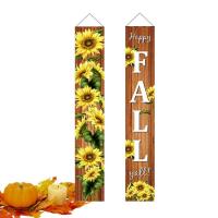 Fall Door Banner Sunflower Porch Decor Thanksgiving Door Banner Polyester Fall Banner Yellow Soft for Indoor Outdoor Farmhouse Yard Harvest Party impart