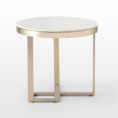 modernform โต๊ะข้าง รุ่น DALEN ขาสีทองเหลือง TOP หินอ่อนสีขาว
