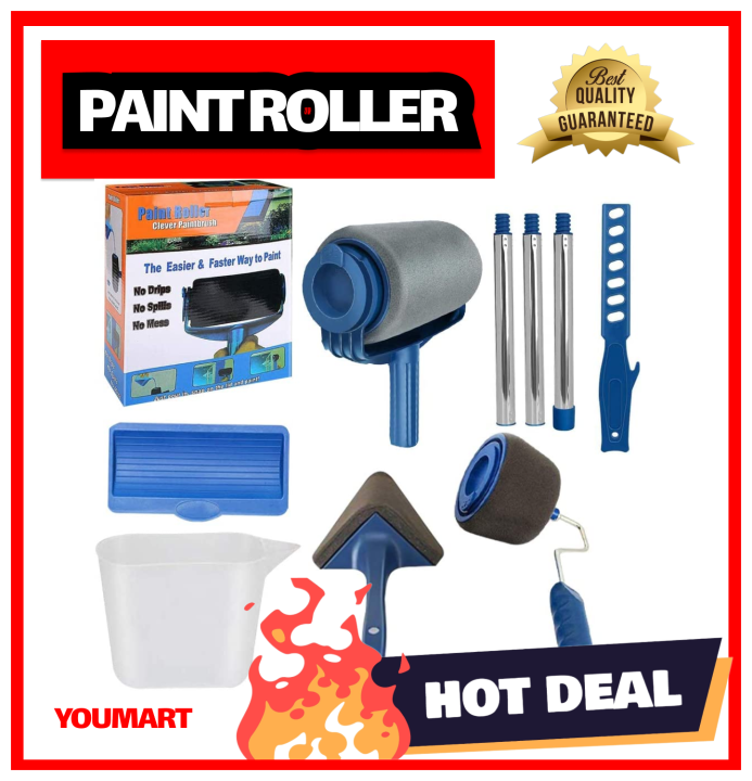 6in1 Wall Paint Roller Set Tools Set Clever Paintbrush Nondrip