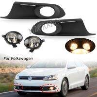 Fog Lights Headlight for VW Jetta 6 A6 MK6 2011 2012 2013 2014 LED Front Fog Light Fog Lamp Cover Grill Bezel Halogen Lamp