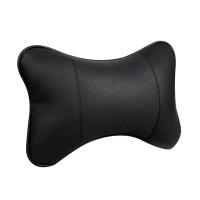 Car Neck Pillow Cushion Black Pu Leather Head Support Protector Headrest Backrest Cushion Fit For All Vehicles Car Accessory Seat Cushions