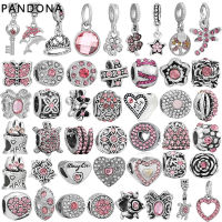 Pandona อุปกรณ์เสริม DIY ที่มีเสน่ห์ จี้สร้อยข้อมือที่มีเสน่ห์ เครื่องประดับสร้อยข้อมือจี้ปลาโลมาคู่สีชมพู ของขวัญชั้นเลิศ