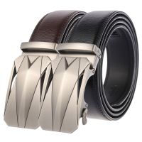 130 140 150 160 170 180 190 200Cm Large Size Belts Metal Automatic Buckle Mens Belt Genuine Leather Belts 3.50Cm Width Brown