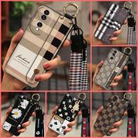 Fashion Design classic Phone Case For Huawei Honor70 armor case Wrist Strap Plaid texture New TPU silicone Anti-knock