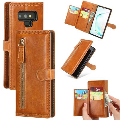 Galaxy Note 9 Case Leather Zipper Flip Wallet Case for Samsung Galaxy Note9 Note 9 SM-N960F/DS Card Holder Stand Cover Funda