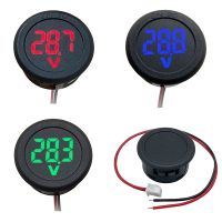 DC 5-100V Digital Voltmeter LED Digital Display Round Two-wire Voltmeter Car Voltage Current Meter Volt Detector Tester Monitor