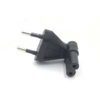 【lz】⊕♕☸  Ue para iec320 c7 plugue de conversão europeu 2 pinos para iec 320 c7 ângulo direito adaptador ac